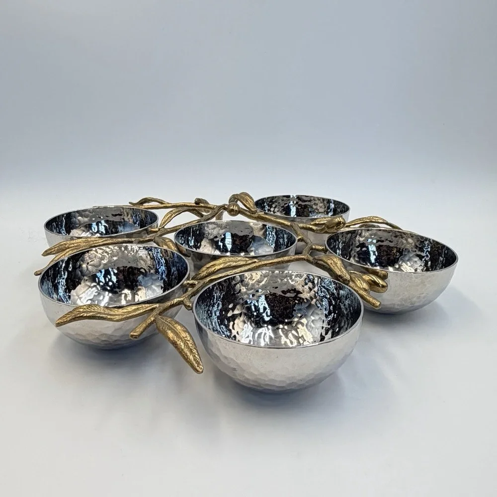 Michael Aram Olive Branch Seder Plate Passover Stainless Steel Brass